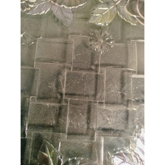 Riccardo Serving tray vintage lead crystal w/ pastel accent lattice pattern - Picture 8 of 8